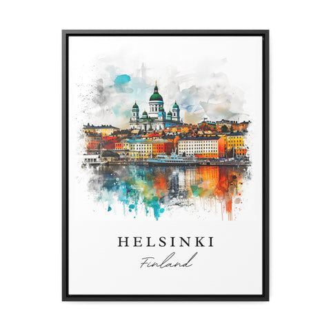 Helsinki watercolor travel art - Finland, Helsinki print, Wedding gift, Birthday present, Custom Text, Perfect Gift