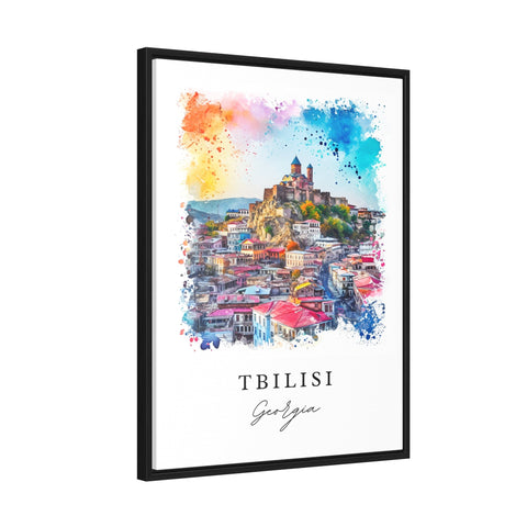 Tbilisi watercolor travel art - Georgia, Tbilisi print, Wedding gift, Birthday present, Custom Text, Perfect Gift