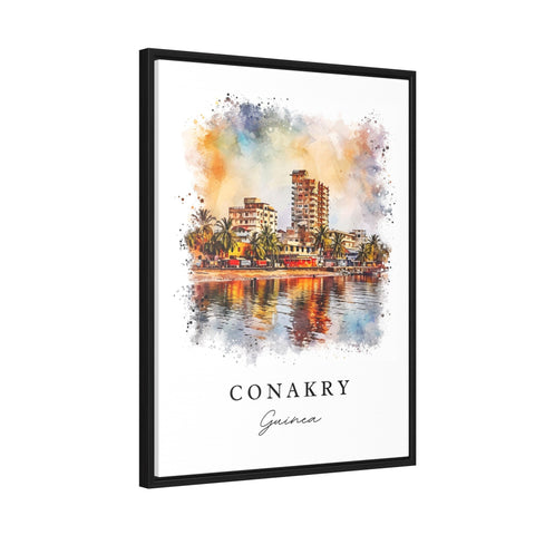 Conakry watercolor travel art - Guinea, Conakry print, Wedding gift, Birthday present, Custom Text, Perfect Gift
