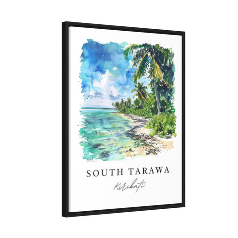 South Tarawa watercolor travel art - Kiribati, South Tarawa print, Wedding gift, Birthday present, Custom Text, Perfect Gift