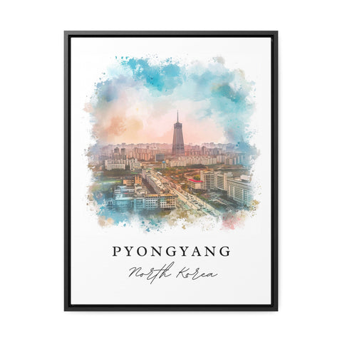 Pyongyang watercolor travel art - North Korea, Pyongyang print, Wedding gift, Birthday present, Custom Text, Perfect Gift