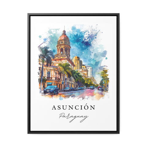 Asuncion watercolor travel art - Paraguay, Asuncion print, Wedding gift, Birthday present, Custom Text, Perfect Gift