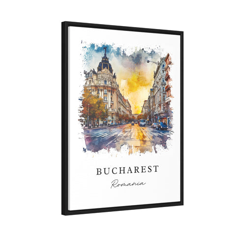 Bucharest watercolor travel art - Romania, Bucharest print, Wedding gift, Birthday present, Custom Text, Perfect Gift