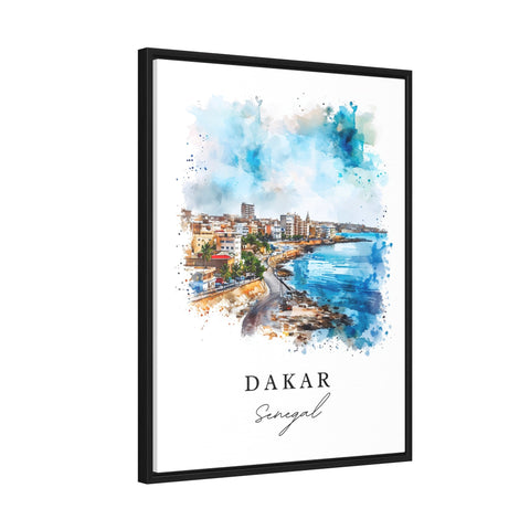 Dakar watercolor travel art - Senegal, Dakar print, Wedding gift, Birthday present, Custom Text, Perfect Gift