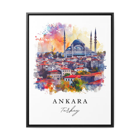 Ankara watercolor travel art - Turkey, Ankara print, Wedding gift, Birthday present, Custom Text, Perfect Gift