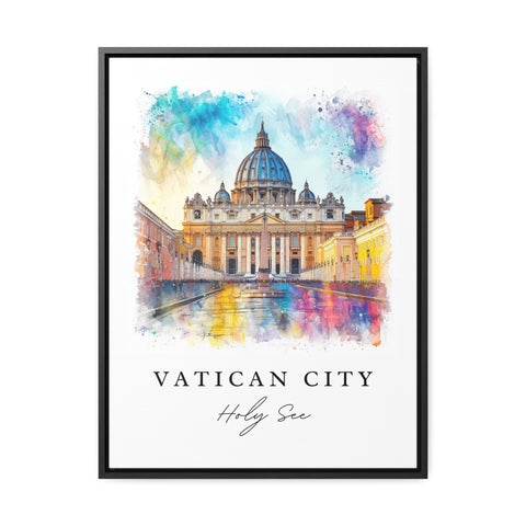 Vatican City watercolor travel art - Holy See, The Vatican print, Wedding gift, Birthday present, Custom Text, Perfect Gift