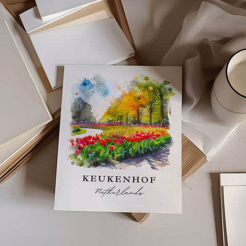Kuekenhof Garden Art Print, Netherlands Print, Holland Wall Art, Tulips, Travel Print, Travel Poster, Travel Gift, Housewarming Gift