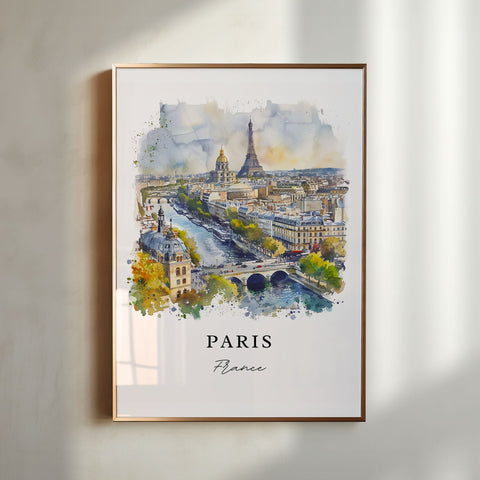 Paris Skyline Art Print, Eiffel Tower Print, Paris Wall Art, France Gift, Travel Print, Travel Poster, Travel Gift, Housewarming Gift