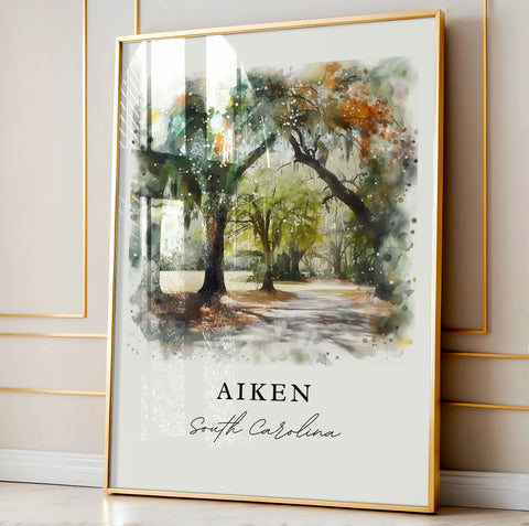 Aiken South Carolina Art Print, Aiken Print, South Carolina Wall Art, Aiken Gift, Travel Print, Travel Gift, Housewarming Gift