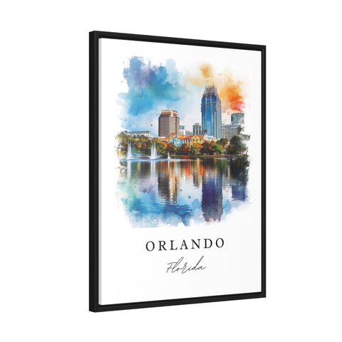 Orlando watercolor travel art - Florida, Orlando print, Wedding gift, Birthday present, Custom Text, Perfect Gift