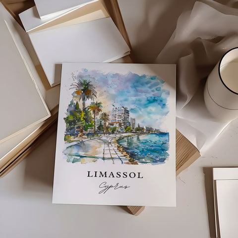 Limassol Art Print, Cyprus Print, Limassol Wall Art, Limassol Gift, Travel Print, Travel Poster, Travel Gift, Housewarming Gift