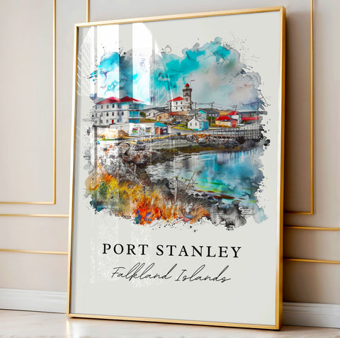 Port Stanley Art Print, Falkland Island Print, Stanley Wall Art, Falkland Gift, Travel Print, Travel Poster, Travel Gift, Housewarming Gift