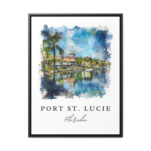 Port St. Lucie watercolor travel art - Florida, Port St. Lucie print, Wedding gift, Birthday present, Custom Text, Perfect Gift