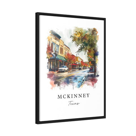 Mckinney watercolor travel art - Texas, Mckinney print, Wedding gift, Birthday present, Custom Text, Perfect Gift