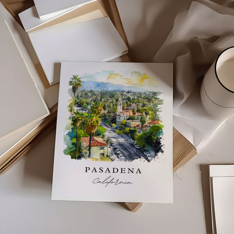 Pasadena Art Print, California Print, Pasadena Wall Art, Pasadena Gift, Sunset, Travel Print, Travel Poster, Travel Gift, Housewarming Gift