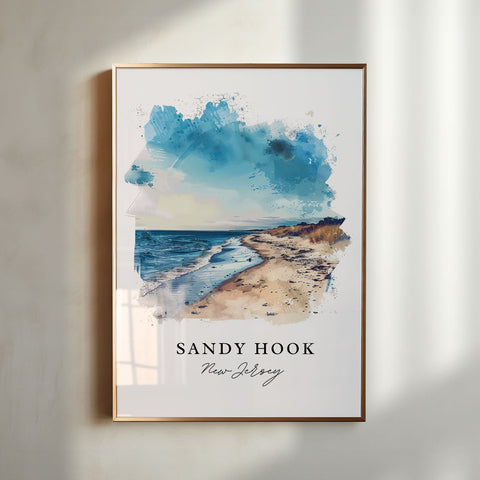 Sandy Hook NJ Art Print, Jersey Shore Print, Sandy Hook Wall Art, New Jersey Gift, Travel Print, Travel Poster, Housewarming Gift