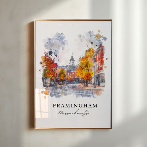 Framingham Mass Art Print, Framingham Print, Massachusetts Wall Art, Framingham MA Gift, Travel Print, Travel Gift, Housewarming Gift