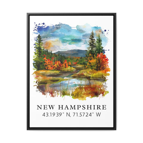 New Hampshire wall art - New Hampshire print with coordinates, Framed and Unframed Options - The Perfect Gift, Personalization Available