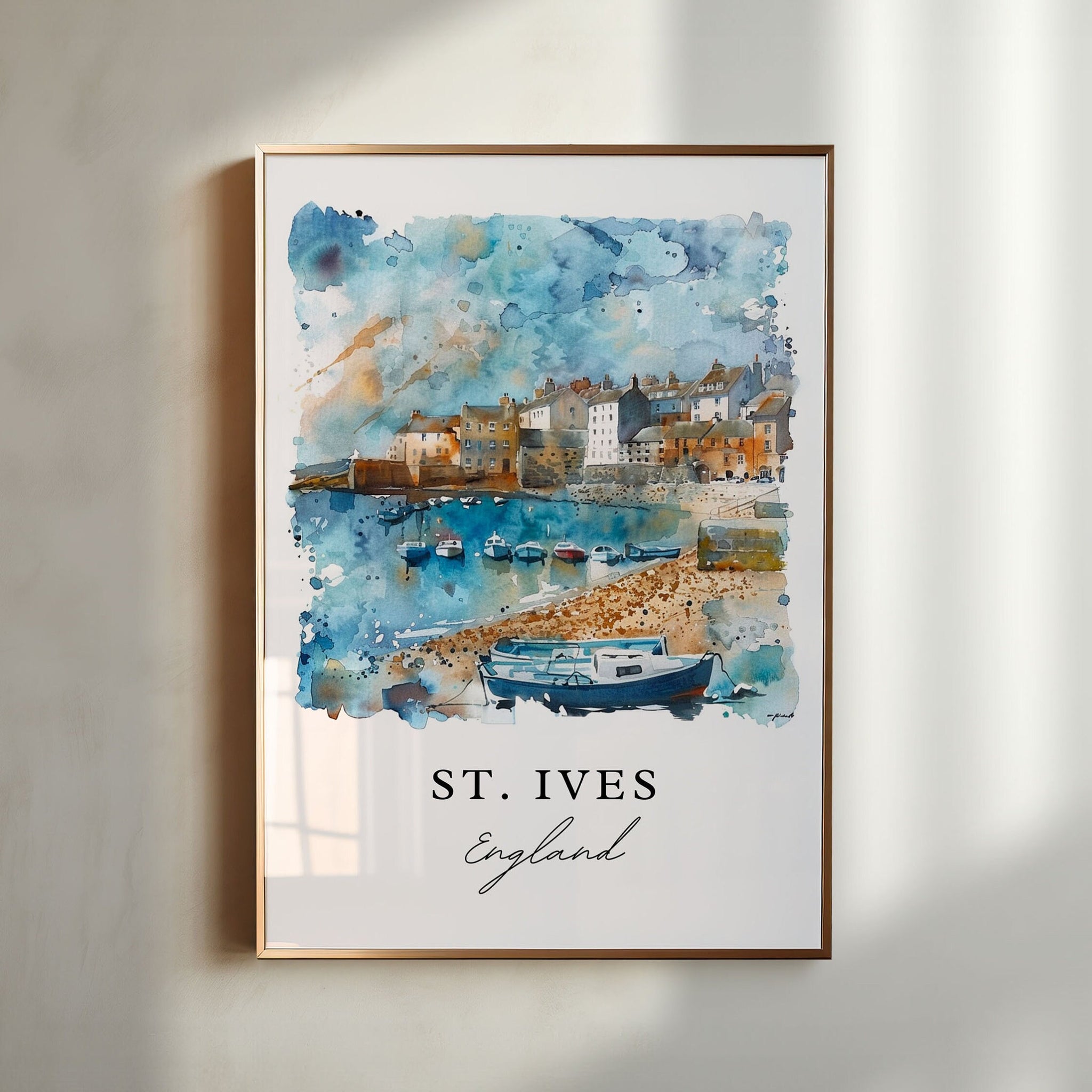 St Ives Art Print, St Ives Print, England Wall Art, St Ives England Gift, Travel Print, Travel Poster, Travel Gift, Housewarming Gift