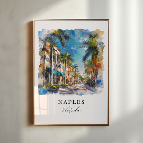 Naples Florida Art Print, Naples Print, Naples FL Wall Art, Naples Gift, Travel Print, Travel Poster, Travel Gift, Housewarming Gift