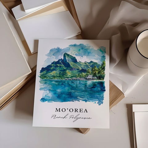 Mo'orea Art Print, French Polynesia Print, Mo'orea Wall Art, Mo'orea Gift, Travel Print, Travel Poster, Travel Gift, Housewarming Gift