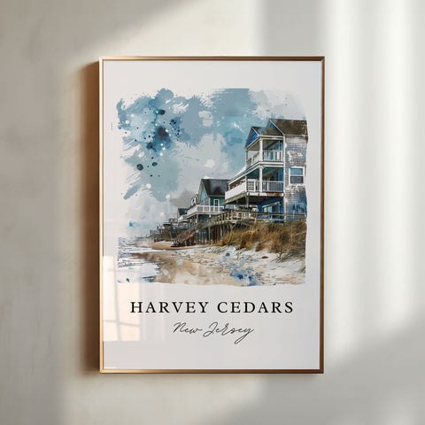 Harvey Cedars Art Print, Harvey Cedars Print, Jersey Shore Wall Art, LBI Gift, Travel Print, Travel Poster, Travel Gift, Housewarming Gift