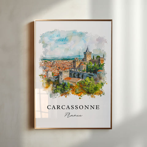Carcassonne Art Print, Carcassonne Print, France Wall Art, Carcassonne Gift, Travel Print, Travel Poster, Travel Gift, Housewarming Gift