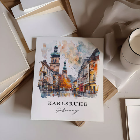 Karlsruhe Art Print, Karlsruhe Print, Germany Wall Art, Karlsruhe Gift, Travel Print, Travel Poster, Travel Gift, Housewarming Gift