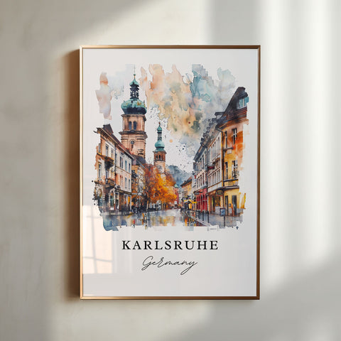 Karlsruhe Art Print, Karlsruhe Print, Germany Wall Art, Karlsruhe Gift, Travel Print, Travel Poster, Travel Gift, Housewarming Gift