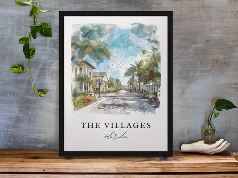The Villages Art Print, Florida Print, The Villages Wall Art, Villages FL Gift, Travel Print, Travel Poster, Travel Gift, Housewarming Gift