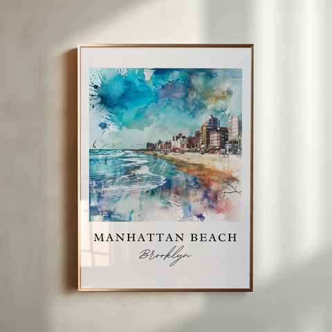 Manhattan Beach NY Art, Brooklyn Print, Manhattan Beach Wall Art, Brooklyn Gift, Travel Print, Travel Poster, Travel Gift, Housewarming Gift