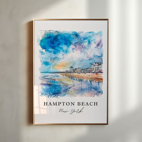 Hampton Beach Art Print, The Hamptons Print, NY Wall Art, Hampton Beach Gift, Travel Print, Travel Poster, Travel Gift, Housewarming Gift