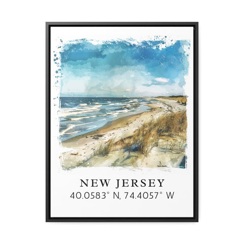 New Jersey wall art - Jersey Shore print with coordinates, Framed and Unframed Options - The Perfect Gift, Personalization Available