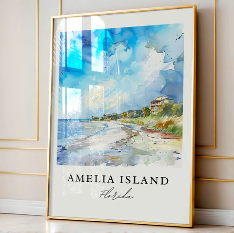 Amelia Island Art Print, Amelia Island Print, Florida Wall Art, Jacksonville Gift, Travel Print, Travel Poster, Housewarming Gift