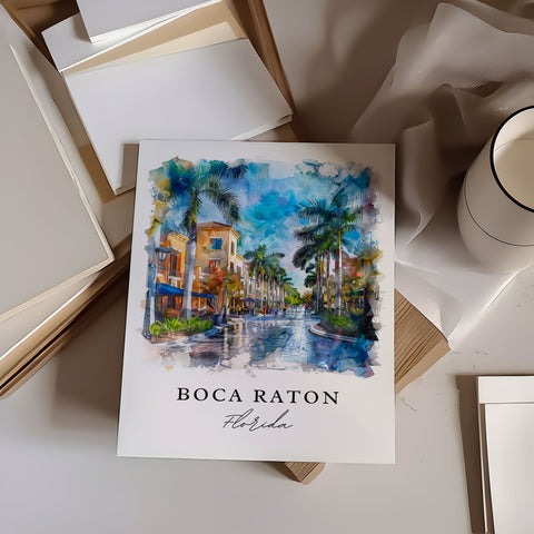Boca Raton Art Print, Boca Raton Print, Boca Raton Wall Art, Florida Gift, Travel Print, Travel Poster, Travel Gift, Housewarming Gift