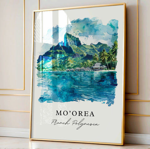 Mo'orea Art Print, French Polynesia Print, Mo'orea Wall Art, Mo'orea Gift, Travel Print, Travel Poster, Travel Gift, Housewarming Gift
