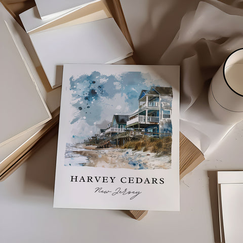 Harvey Cedars Art Print, Harvey Cedars Print, Jersey Shore Wall Art, LBI Gift, Travel Print, Travel Poster, Travel Gift, Housewarming Gift