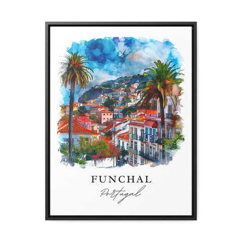 Funchal Art Print, Portugal Print, Funchal Wall Art, Funchal Portugal Gift, Travel Print, Travel Poster, Travel Gift, Housewarming Gift