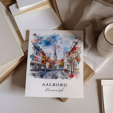 Aalborg Art Print, Denmark Print, Aalborg Wall Art, Aalborg Gift, Travel Print, Travel Poster, Travel Gift, Housewarming Gift