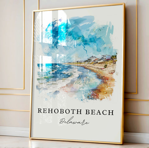 Rehoboth Beach Art Print, Rehoboth Beach Print, Delaware Wall Art, Rehoboth Beach Gift, Travel Print, Travel Poster, Housewarming Gift