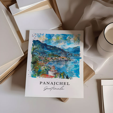 Panajchel Art Print, Panajchel Print, Guatemala Wall Art, Panajchel Gift, Travel Print, Travel Poster, Travel Gift, Housewarming Gift