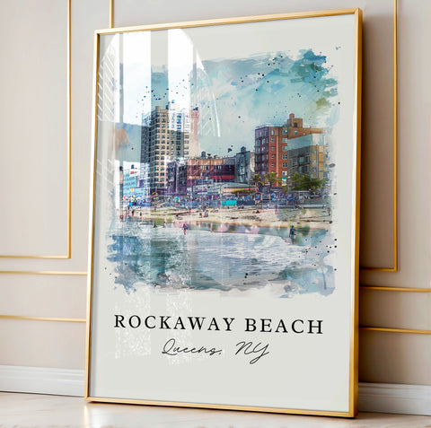 Rockaway Beach NY Art Print, Rockaway Beach Print, Queens NY Wall Art, Queens NY Gift, Travel Print, Travel Gift, Housewarming Gift
