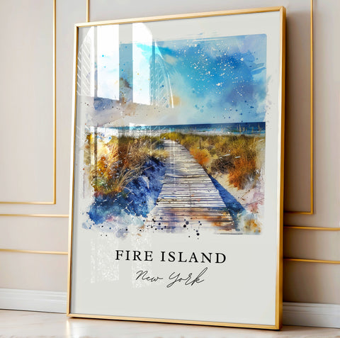 Fire Island Art Print, Long Island NY Print, Fire Island Wall Art, NY Gift, Travel Print, Travel Poster, Travel Gift, Housewarming Gift