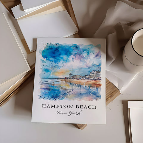 Hampton Beach Art Print, The Hamptons Print, NY Wall Art, Hampton Beach Gift, Travel Print, Travel Poster, Travel Gift, Housewarming Gift